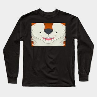 Orange Husky Face Long Sleeve T-Shirt